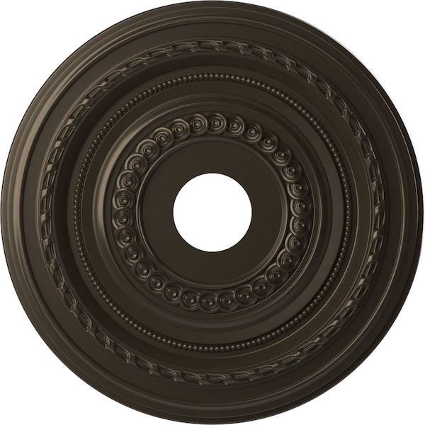Ekena Millwork Cole PVC Ceiling Medallion (Fits Canopies up to 5 1/8"), Metallic Drk Bronze, 19"OD x 3 1/2"ID x 1"P CMP19COCDB - main